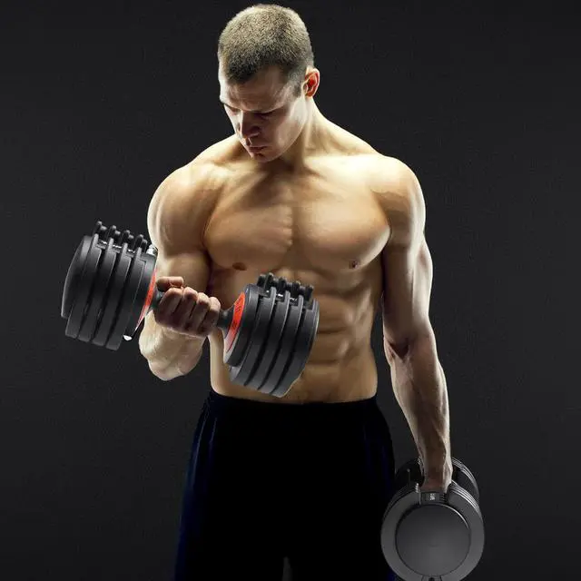 Alt view image 6 of 6 - 25/55 lbs Pair Adjustable Dumbbell Set, Adjust Dumbbell Weight for Exercises Pair Dumbbells for Men and Women in Home
