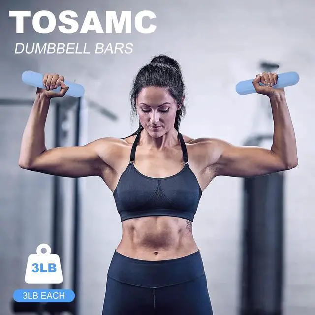 Alt view image 6 of 7 - Dumbbell Hand Weight Bars for Women,3lbs Dumbbells Set of 2 for Walking,Workout,Pilates,Strength Training, Gym,Running,Yoga, Dance, Aerobics, Cardio
