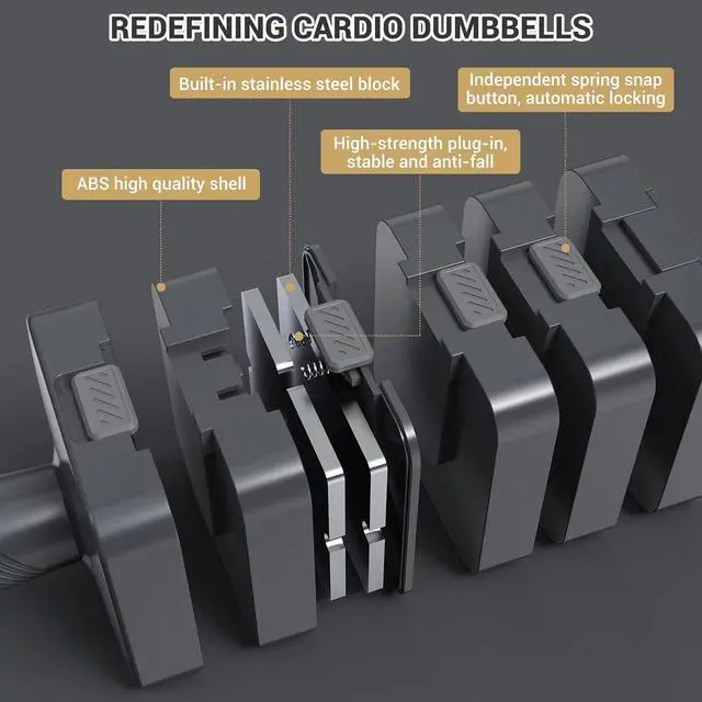 Alt view image 6 of 7 - Adjustable Dumbbells Hand Weights Set: Sportneer 5 in 1 Weight Adjustment 10 LB Dumbbells Set of 2 Free Weights Fast Adjust Dumbbell Weight Set for Women Men Home Gym Exercise Workout Strength