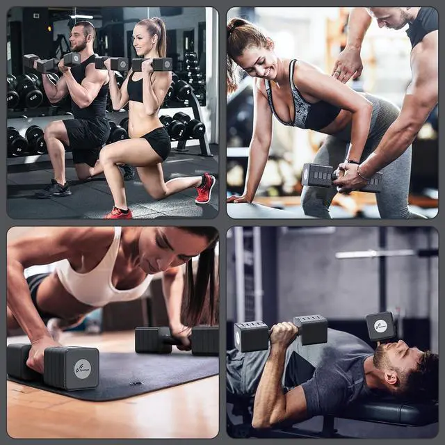 Alt view image 7 of 7 - Adjustable Dumbbells Hand Weights Set: Sportneer 5 in 1 Weight Adjustment 10 LB Dumbbells Set of 2 Free Weights Fast Adjust Dumbbell Weight Set for Women Men Home Gym Exercise Workout Strength