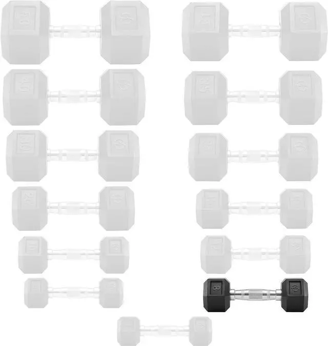 Alt view image 4 of 5 - Philosophy Gym Rubber Coated Hex Dumbbell Hand Weights, Pairs