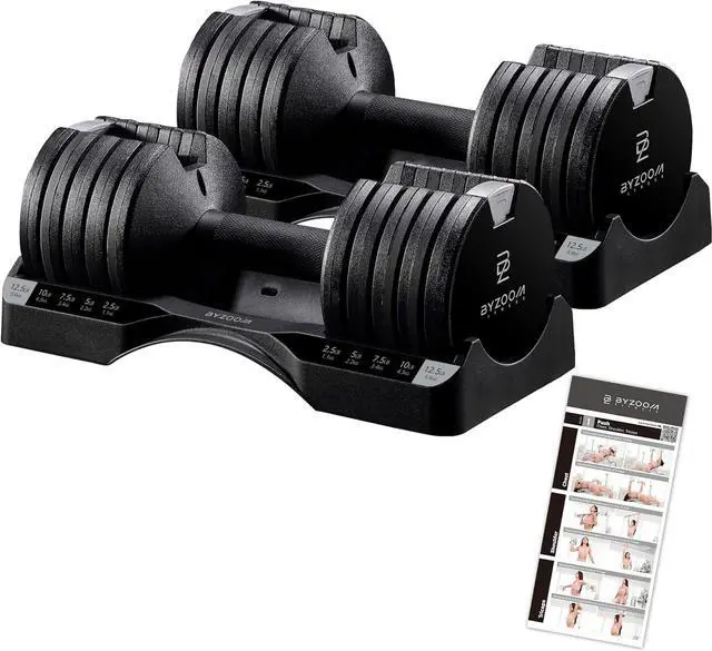 Main image of Adjustable Dumbbell 12.5/25lb Set of 2 Weight Training Fitness Exercise Body Workout 5 in 1 for Home Gym Beginners Woman