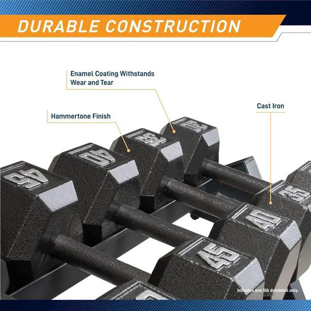 Alt view image 4 of 6 - Marcy Cast Iron Hex Dumbbells Collection - Available size from 3-lb to 100-lb, SOLD INDIVIDUALLY
