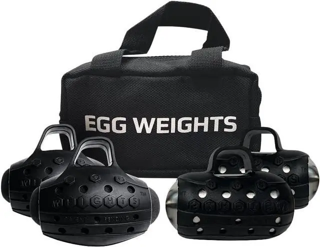 Main image of Egg Weights Cardio and Cardio Max Bundle Hand Weights Dumbbell Set with Anti-Slip Silicone Rubber Finger Loop Set of 2 for Shadowboxing, Kickboxing for Men and Women - 2.0 lbs and 3.0 lbs