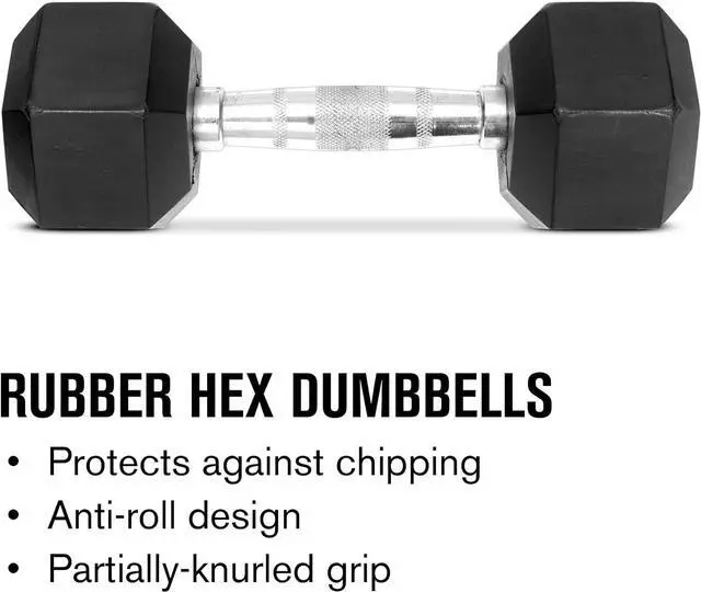 Alt view image 2 of 4 - Weider Rubber Hex Dumbbell