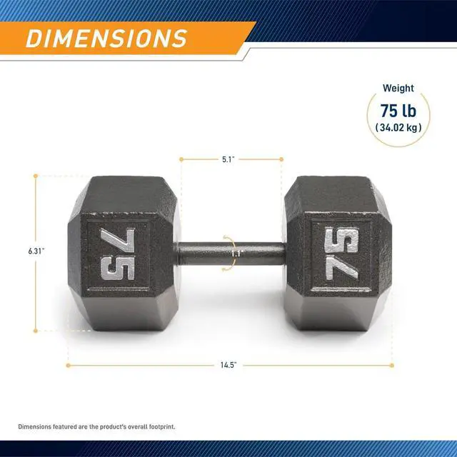 Alt view image 2 of 6 - Marcy Cast Iron Hex Dumbbells Collection - Available size from 3-lb to 100-lb, SOLD INDIVIDUALLY