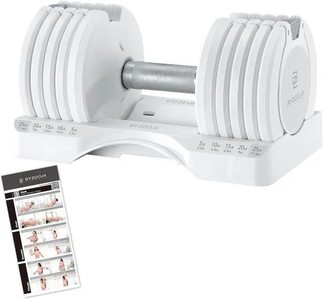 Main image of Adjustable Dumbbell 25lb Single Unit Weight Training Fitness Exercise Body Workout 5 in 1 for Home Gym All Age Men & Women