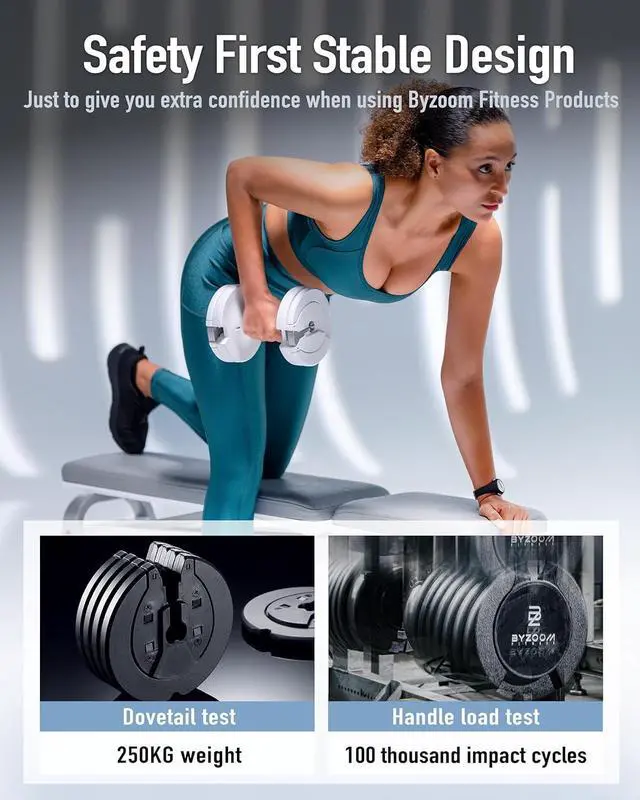 Alt view image 5 of 7 - Adjustable Dumbbell 25lb Single Unit Weight Training Fitness Exercise Body Workout 5 in 1 for Home Gym All Age Men & Women