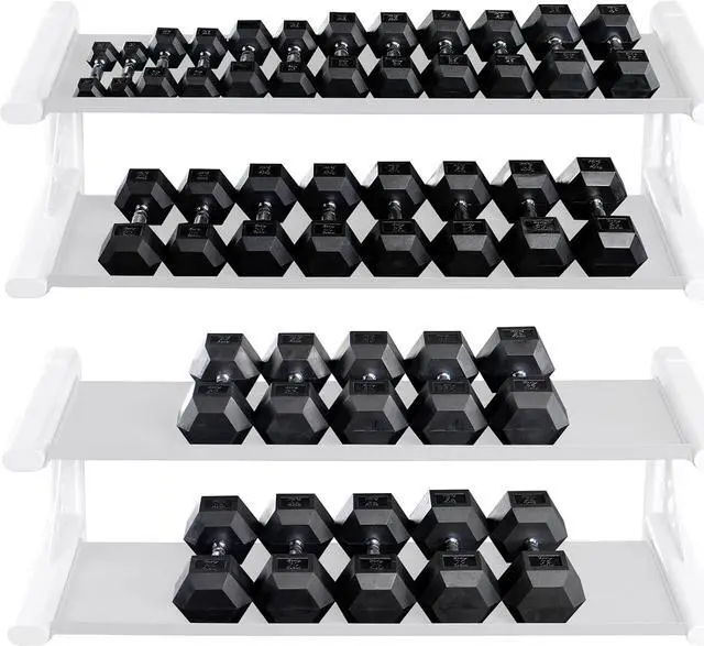 Alt view image 2 of 6 - Body-Solid Rubber Coated Hexagon Dumbbells, Hand Weights For Men and Women, Weights Dumbbell for Strength Training, Body Building Home Gym Training Gear