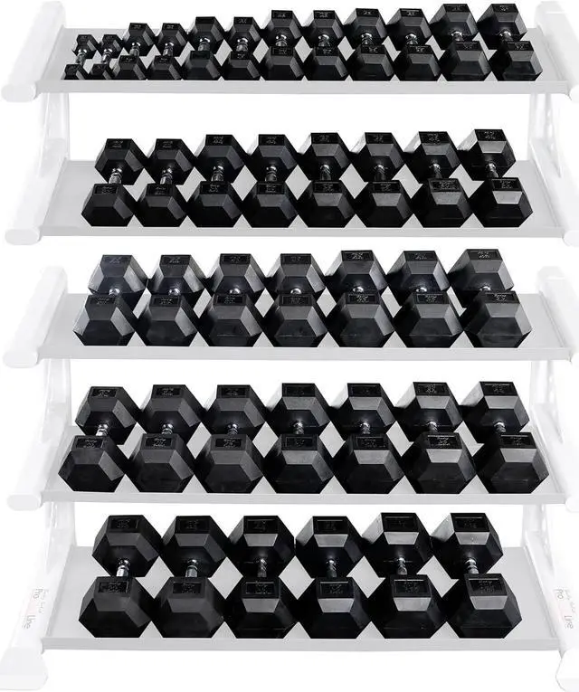 Alt view image 3 of 6 - Body-Solid Rubber Coated Hexagon Dumbbells, Hand Weights For Men and Women, Weights Dumbbell for Strength Training, Body Building Home Gym Training Gear