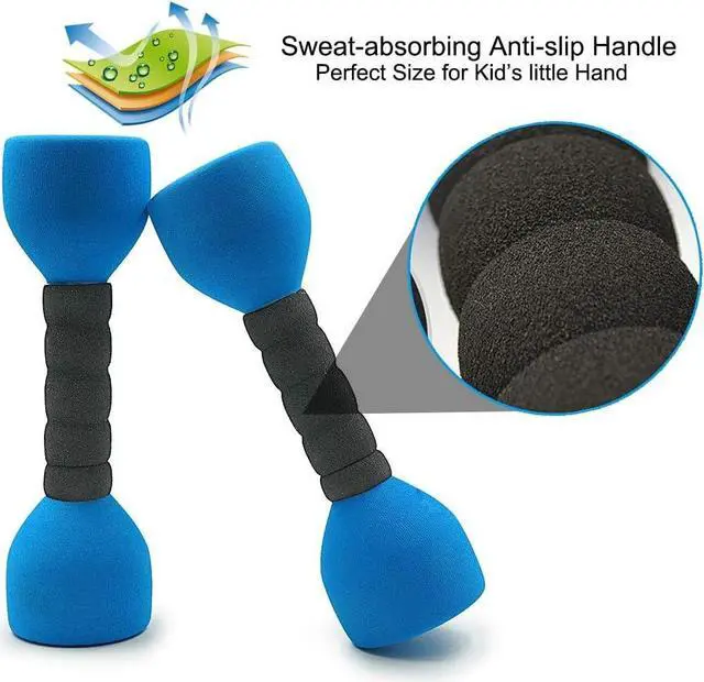Alt view image 2 of 7 - Aoneky Foam Covered Weights for Kids, Recommended for Boys Aged 3 to 6 Years Old, Children Safe Exercise Dumbbell Toy, 2 lbs