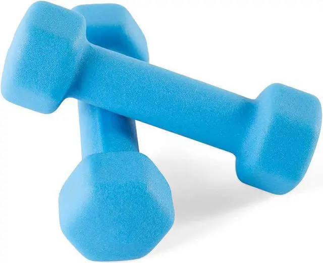 Main image of Portzon Set of 2 Neoprene Dumbbell Hand Weights, Anti-Slip, Anti-roll, Hex Shape ,8LB