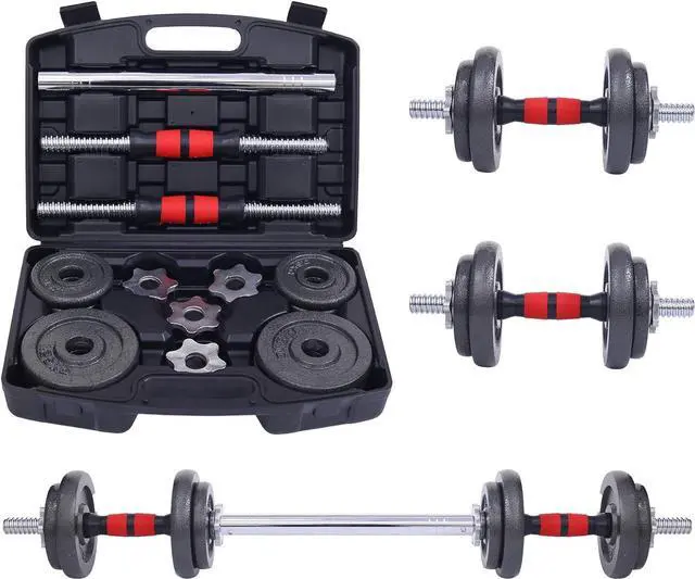 Alt view image 4 of 7 - Nice C Adjustable Dumbbells, Barbell Weight Set, Dumbbell Set, Weights Adjustable 22/33/44/66/105 Lbs Home Gym 2 in 1, Anti-Slip Handle, All-Purpose, Office, Fitness