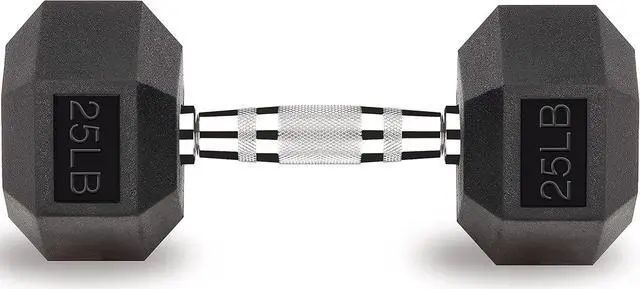 Main image of 25 LB Hex Dumbbell Exercise & Fitness Weights Dumbbells for Women & Men 25 Pound Free Weight
