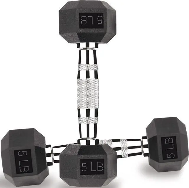 Main image of Exercise & Fitness Dumbbells Free Weights Dumbbells Hex Dumbbells (5 lbs pair)