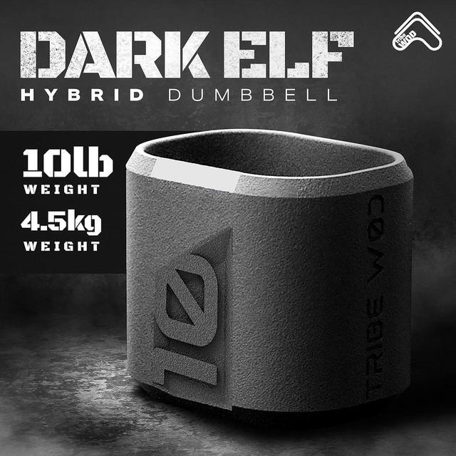 Alt view image 2 of 7 - Tribe WOD Dark Elf Hybrid Dumbells 10-35lb - Cross Training Workout Equipment for Muscle Building and Mobility, Cardio Fitness, Weights for Women & Men (Pack of 1)
