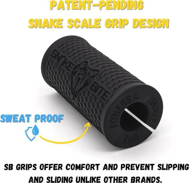 Alt view image 3 of 7 - Snake Bite Grips  Thick Bar/Dumbbell Grips Muscle Growth Adapter