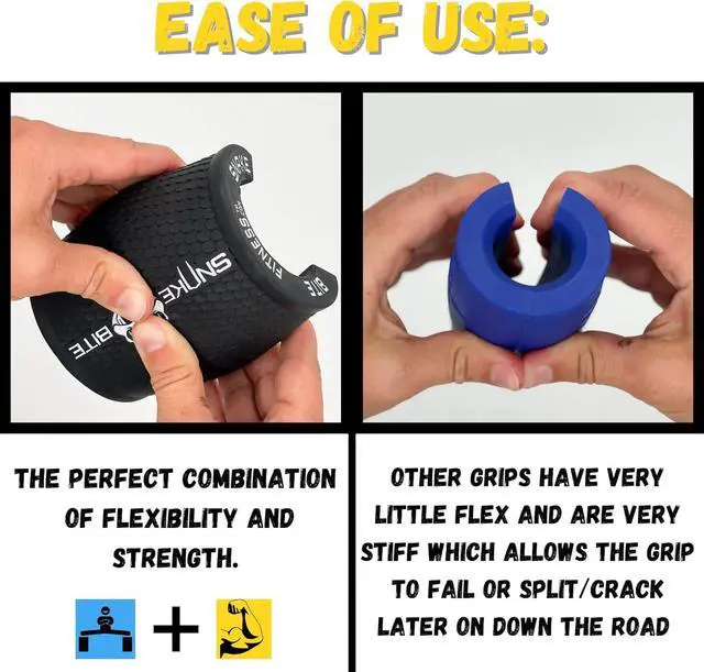 Alt view image 5 of 7 - Snake Bite Grips  Thick Bar/Dumbbell Grips Muscle Growth Adapter