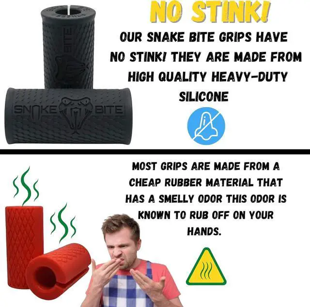 Alt view image 6 of 7 - Snake Bite Grips  Thick Bar/Dumbbell Grips Muscle Growth Adapter