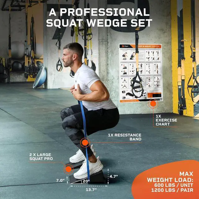 Alt view image 4 of 6 - Lifepro Metal Squat Wedge Block Set - Two Squat Ramp Wedges with Resistance Band, Weightlifting Metal Slant Board, Calf Raise Stretcher, Squat Wedge for Heel Elevated Squat, & Slant Board for Squats
