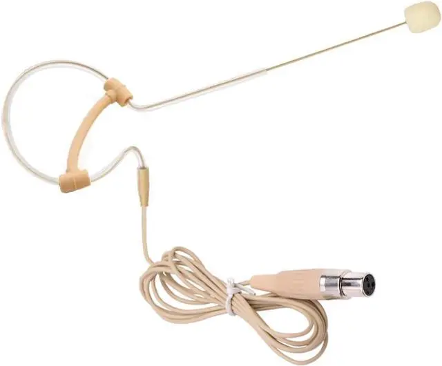 Main image of Single Ear Headset Microphone Compatible with Shure Bodypack | Condenser Earset Headworn Mic for Wireless System Transmitter with 1.2m Cable Windscreen Mini XLR 4 Pin TA4F Plug