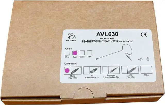 Alt view image 4 of 4 - Av Jefes Mini Headset Microphone AVL630 Cocoa Color for Shure (Cocoa Color)