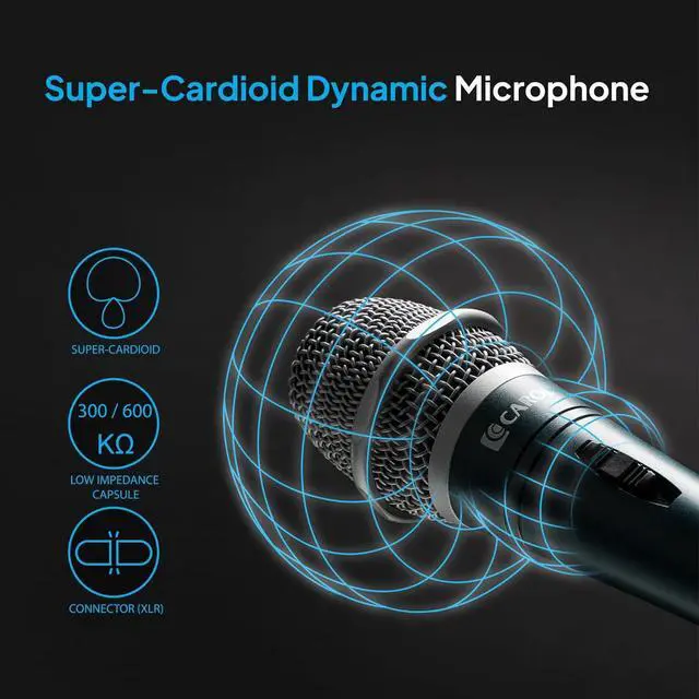 Alt view image 2 of 7 - CAROL Dynamic Microphone with Super-Cardioid E dur-916S, Optimized for All Vocal Applications, Minimizes Handling Noise without compromising Sound Quality (White Edition)