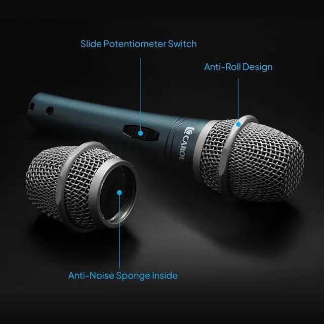 Alt view image 3 of 7 - CAROL Dynamic Microphone with Super-Cardioid E dur-916S, Optimized for All Vocal Applications, Minimizes Handling Noise without compromising Sound Quality (White Edition)