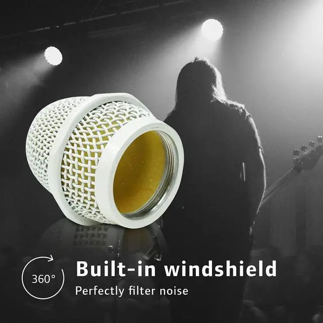 Alt view image 6 of 7 - CAROL Dynamic Microphone with Super-Cardioid E dur-916S, Optimized for All Vocal Applications, Minimizes Handling Noise without compromising Sound Quality (White Edition)