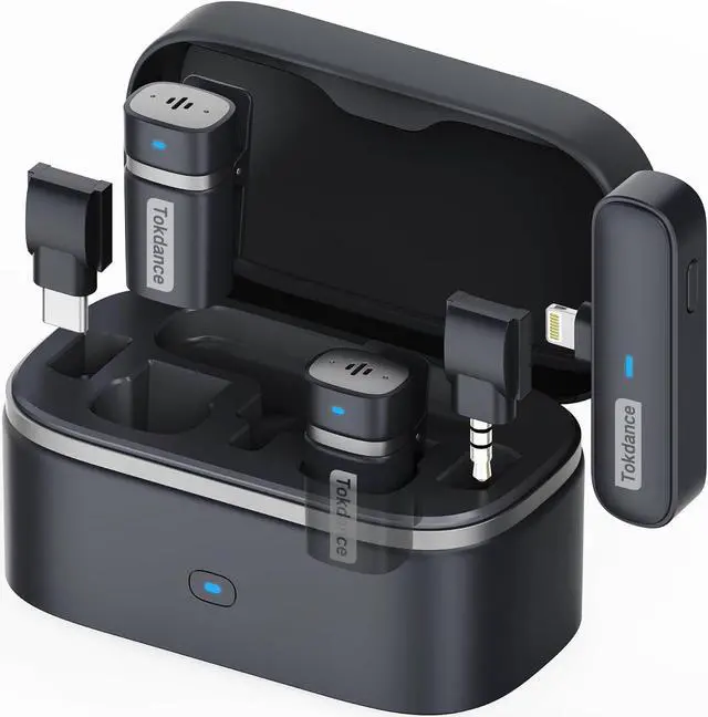 Main image of Pro Wireless Lavalier Microphone for iPhone Android Camera - Mini Lapel Mic with Noise Cancelling - Clip-On Mics with Charging Case for YouTube Tiktok Live Stream Video Recording (PRO)