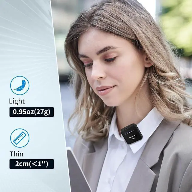 Alt view image 5 of 7 - Wireless Lavalier Microphone with Noise Cancellation, 656 ft Range, 24-Hour Battery, Dual Channel, Compact Lapel Microphone Wireless for DSLR Cameras, iPhone, Android, Streaming, Recording, Vlog