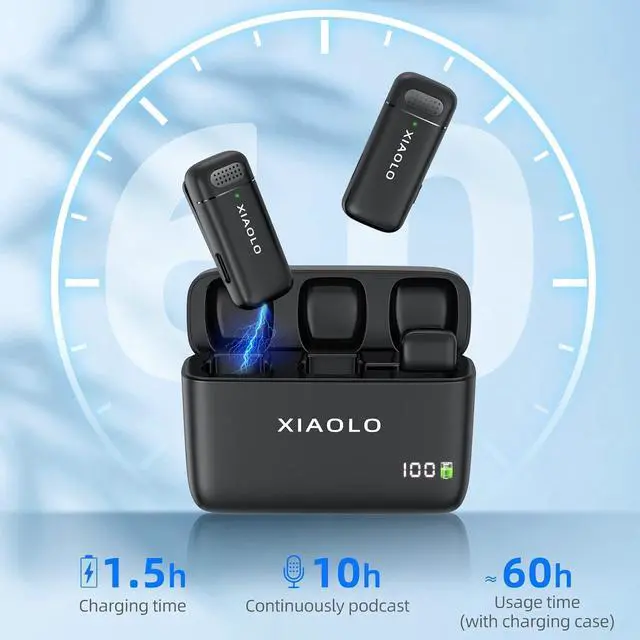 Alt view image 3 of 7 - Wireless Lavalier Microphone for iPhone,Noise Cancelling Lapel Mic for Clear Audio Recording Vlog,YouTube,Interview,3 Mode Denoise (Black-TypeC)
