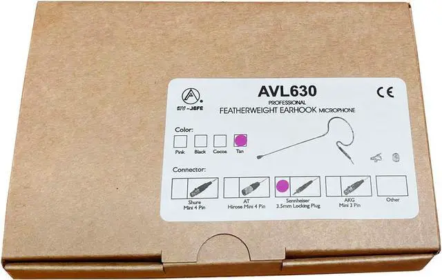 Alt view image 5 of 5 - AVL630T-35LS Mini Headset Microphone, Tan | For Sennheiser