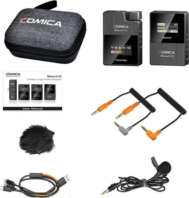 Alt view image 7 of 7 - COMICA Wireless Lavalier Microphone, BoomX-D1 2.4G Compact Wireless Lapel Microphone System with 1 Transmitter and 1 Receiver,Lav Mic for Smartphone Camera Podcast Interview YouTube Facebook Live