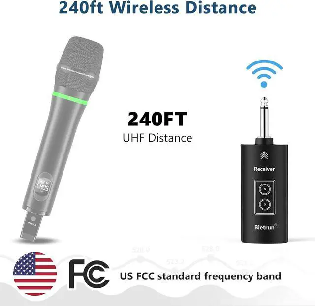Alt view image 4 of 5 - Bietrun Receiver/Adapter Only WXM09, WXM09A, WXM19, WXM19A, WXM21, WXM31, WXM31-2 Wireless Microphone (1/4") with Bluetooth