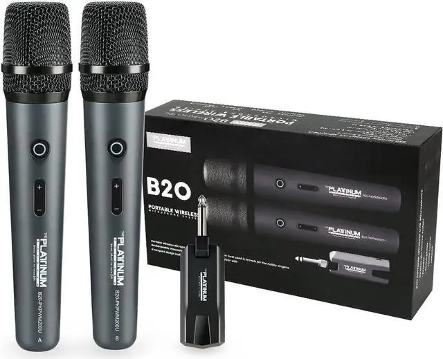 Main image of The Platinum Wireless Microphone for mic Input UHF Metal Dynamic Handheld Multipurpose mic with Rechargeable Receiver 160ft Range Suitable for  Machine/Amplifier Speake/Mixer/Church