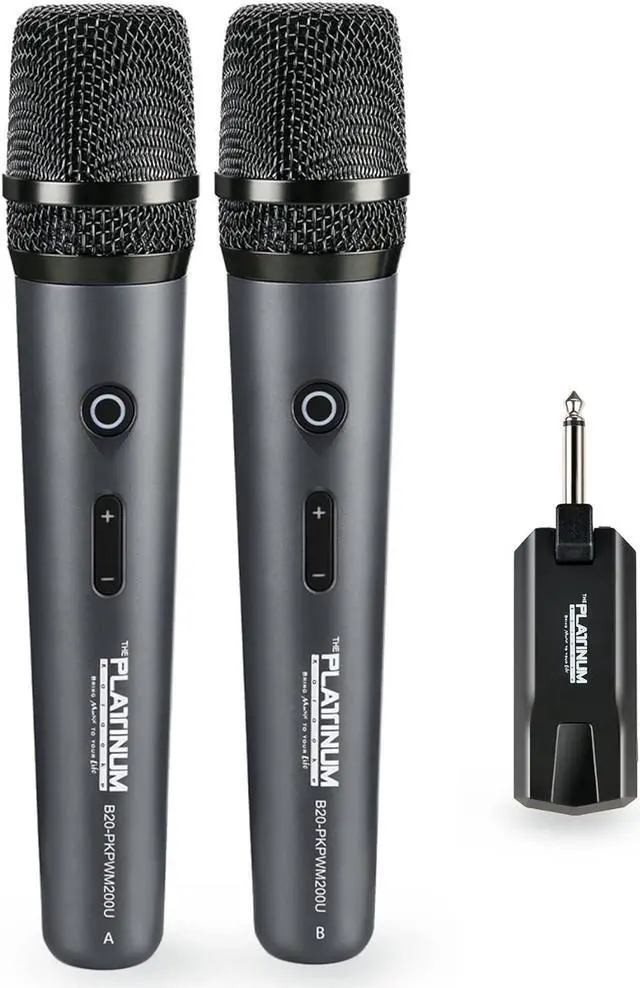 Alt view image 2 of 5 - The Platinum Wireless Microphone for mic Input UHF Metal Dynamic Handheld Multipurpose mic with Rechargeable Receiver 160ft Range Suitable for  Machine/Amplifier Speake/Mixer/Church