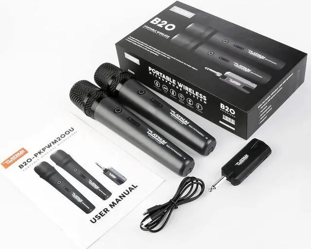 Alt view image 4 of 5 - The Platinum Wireless Microphone for mic Input UHF Metal Dynamic Handheld Multipurpose mic with Rechargeable Receiver 160ft Range Suitable for  Machine/Amplifier Speake/Mixer/Church