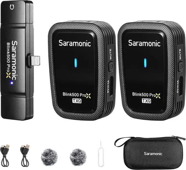 Main image of Saramonic Blink500 Prox-Q4 Wireless Lavalier Microphone for iPhone iPad - mini Plug Play Cordless Lapel Mic for Vlog Podcast Facebook Live Stream Filming Video Recording (TX+TX+RX)