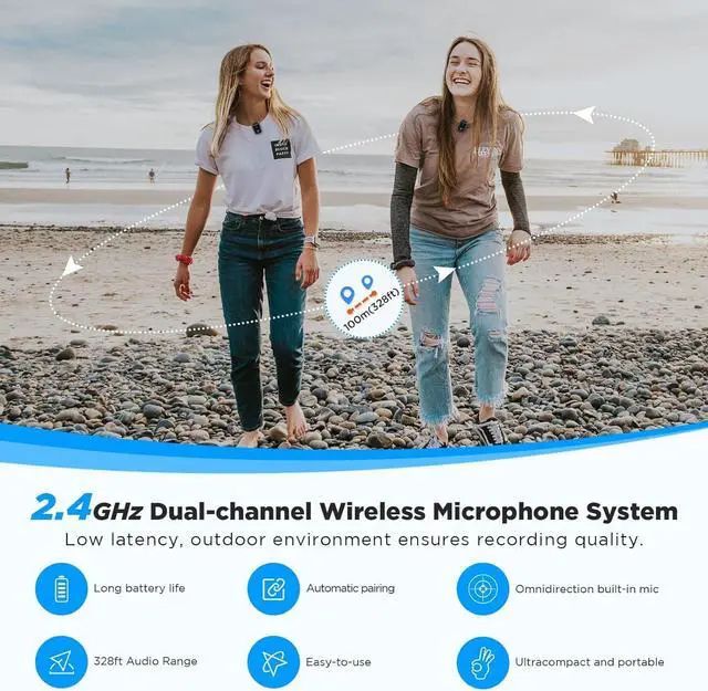 Alt view image 3 of 7 - Saramonic Blink500 Prox-Q4 Wireless Lavalier Microphone for iPhone iPad - mini Plug Play Cordless Lapel Mic for Vlog Podcast Facebook Live Stream Filming Video Recording (TX+TX+RX)