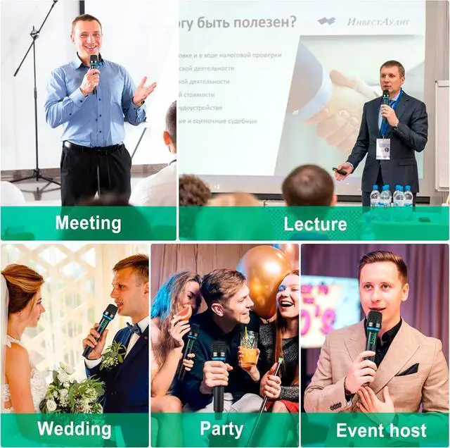 Alt view image 5 of 7 - VHF Wireless Microphone System, Cordless Microphone, Professional Dynamic Handheld Wireless Microphone, 165ft Karaoke Wireless Microphone for Sing, Church, Party, Karaoke, Wedding, Speech