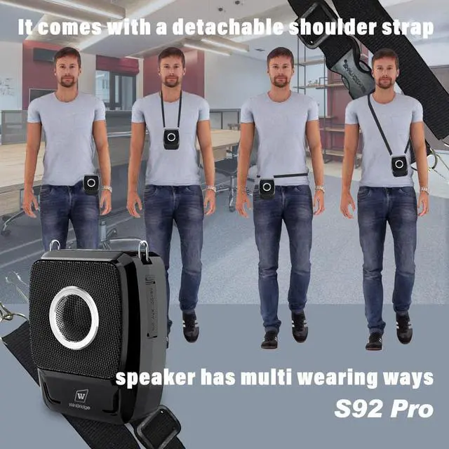 Alt view image 4 of 6 - S92 Pro Portable PA System -25W Bluetooth Speaker with Dual Wireless Microphones, Wireless Voice Amplifier with Headset Mic and Handheld Mic for Presentations, Teaching, Karaoke