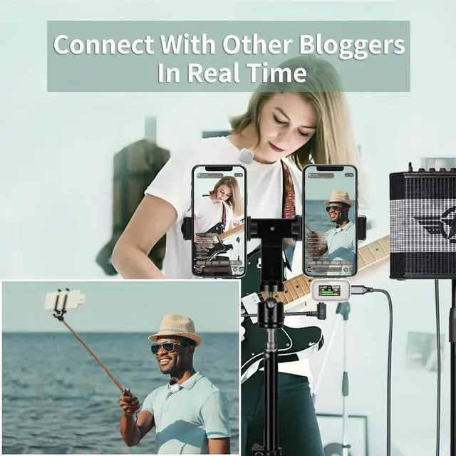 Alt view image 5 of 7 - Lavalier Wireless Microphone for iPhone iPad Smartphone - Clip-On Lapel Mic for YouTube Live Stream Tiktok Video Vlog - Lav Mics with Charging Case Noise Cancelling Monitoring Earphone