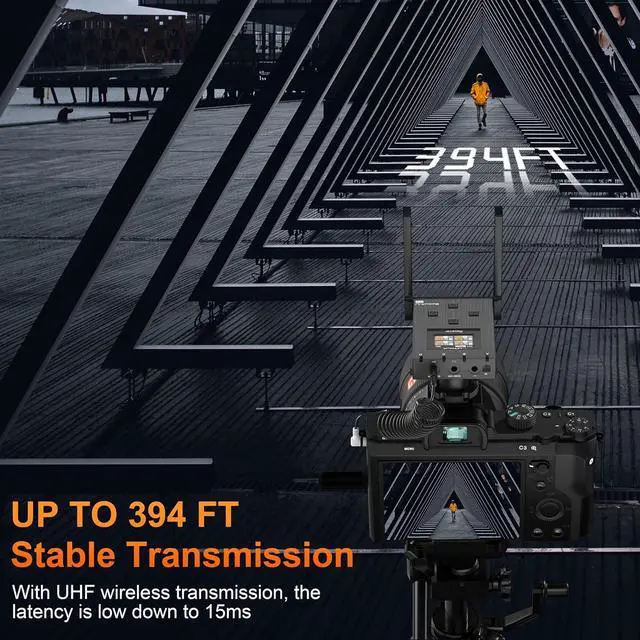 Alt view image 6 of 7 - BoomX-U Qua 4-Channel UHF Wireless Lavalier Lapel Microphone System, 4 Audio Tracks Individual Output, Noise Cancellation, Monitor, 394' Range, Lav Mic for Camera, iPhone, Android, PC, etc