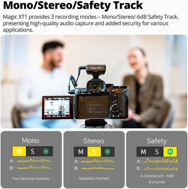 Alt view image 4 of 7 - GODOX Magic XT1 Wireless Lavalier Microphone, Microphone for Camera (2 TX + 1 RX Charging Case), Mini Mic with Noise Cancellation, 16H Battery, Touch Screen 200M/60ft