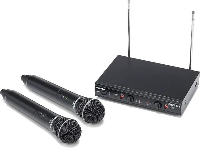 Alt view image 2 of 7 - Samson Stage 212 Dual Vocal VHF Frequency Agile Wireless System (2) Q6 Dynamic Mics