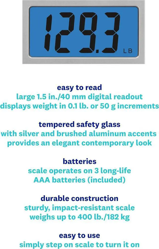 Alt view image 3 of 6 - Weight Watchers Scales by Conair Scale for Body Weight, Digital Bathroom Scale in Clear