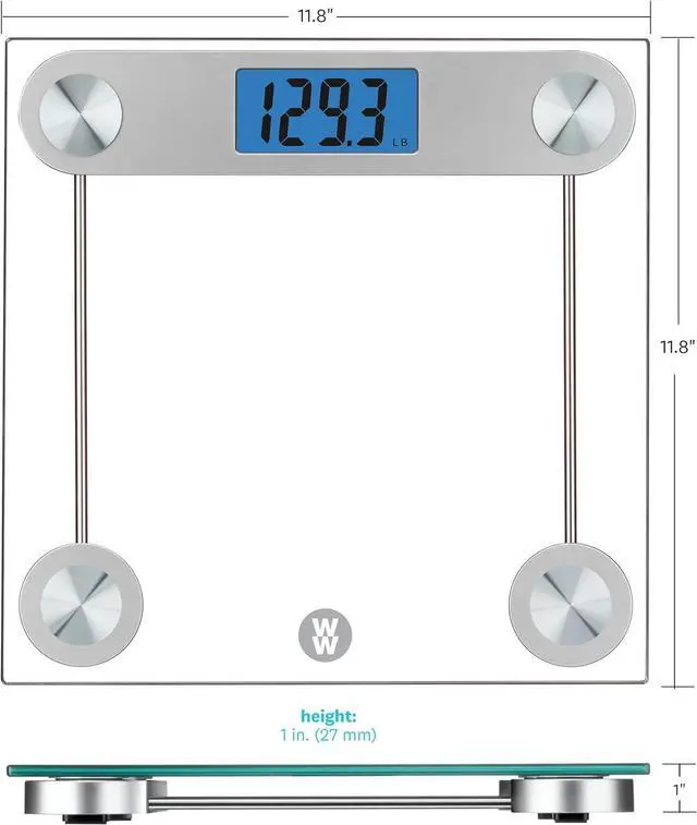 Alt view image 5 of 6 - Weight Watchers Scales by Conair Scale for Body Weight, Digital Bathroom Scale in Clear