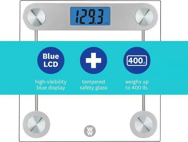 Alt view image 4 of 6 - Weight Watchers Scales by Conair Scale for Body Weight, Digital Bathroom Scale in Clear