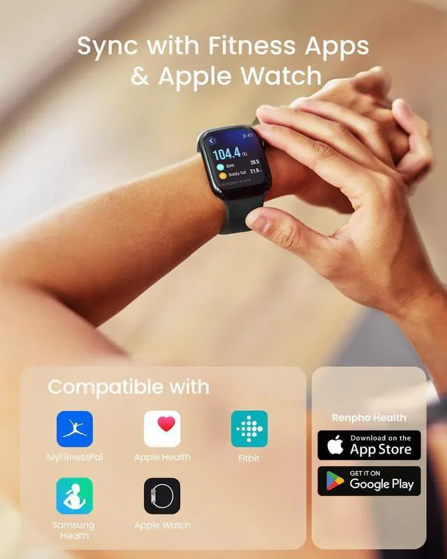 Alt view image 6 of 7 - Smart Scale for Body Weight Fat, FSA HSA Eligible, Digital Bathroom Scale with Color Display, Wi-Fi & Bluetooth Fitness Equipment for BMI Muscle Mass Composition, Rechargeable, Elis Nova